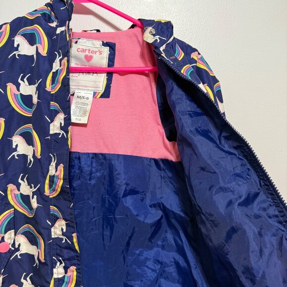 Carters Girls Unicorn & Rainbow Jacket M 5-6 Polyester - Picture 6 of 7